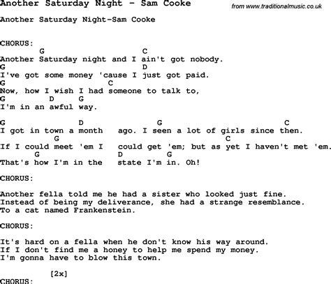 another saturday night chords|another saturday night sam cooke chords.